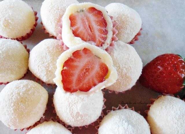 Brigadeiro Branco com Morango