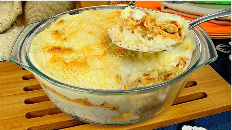 Arroz de Forno Cremoso com Frango