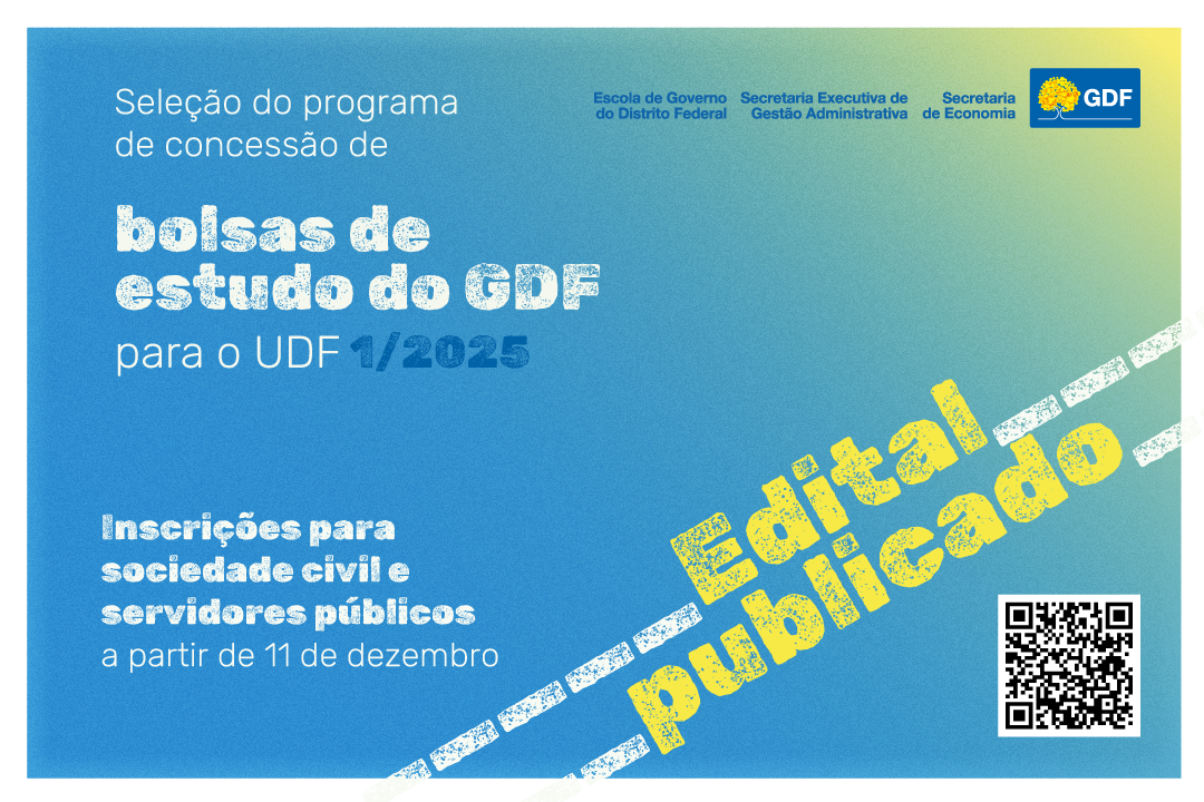 Processo seletivo do GDF para bolsas de estudo de graduação tem inscrições até 3 de janeiro